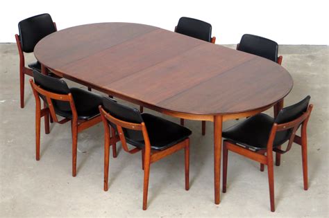 Mid Century Rosewood Dining Table Dining Chairs By Arne Vodder For