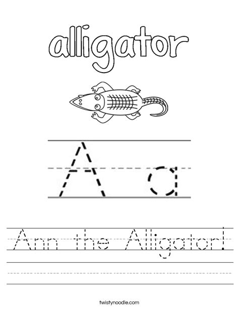 Ann The Alligator Worksheet Twisty Noodle