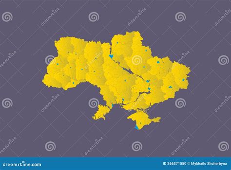 Map of Ukraine with Rivers and Lakes. the Map Shows Oblasts and Their ...