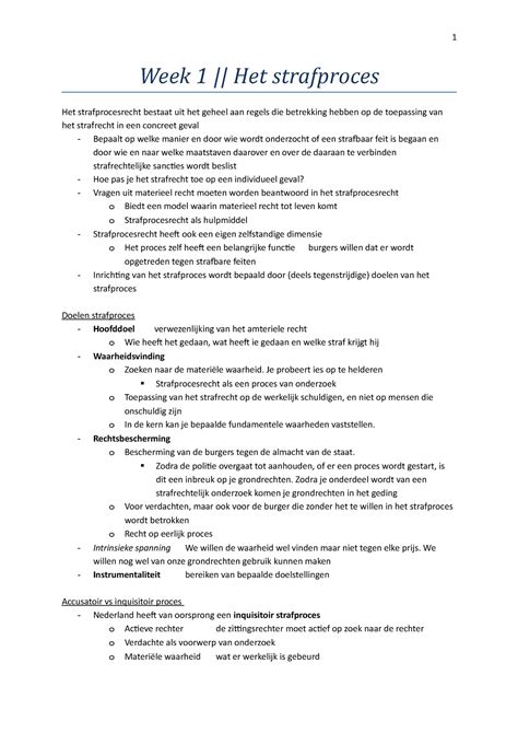 Strafprocesrecht Colleges 2022 Week 1 Het Strafproces Het