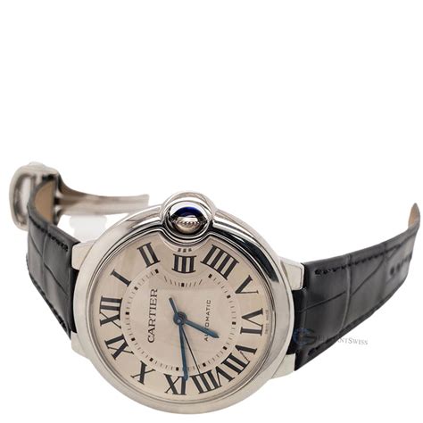 Cartier Ballon Bleu 36mm Silver Roman Dial Watch W6920046 3284