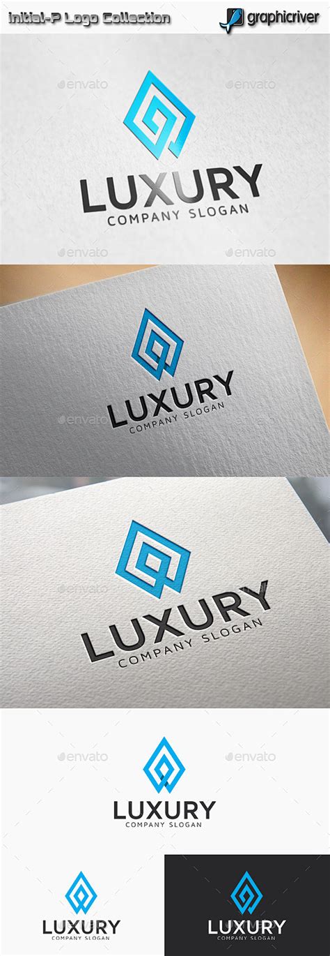 奢侈的标志抽象标志模板Luxury logo Abstract Logo Templates抽象机构蓝色盒子商业电路多彩