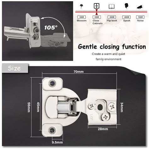 Pack Inch Overlay Soft Close Cabinet Hinge Degree Cabinet