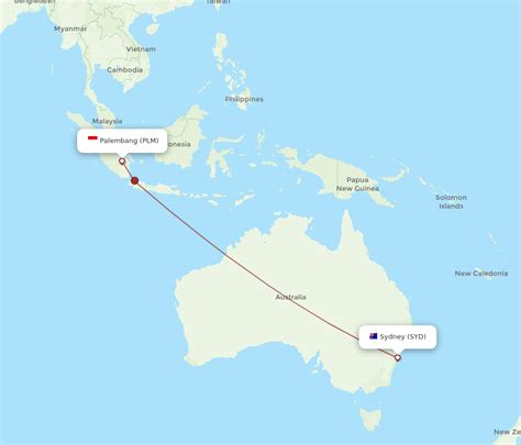 All Flight Routes From Palembang To Sydney Plm To Syd Flight Routes