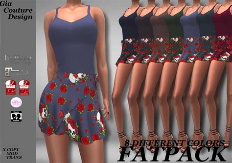 Second Life Marketplace Gcd Marnie Wrap Around Skirt Outfit Fat Pack