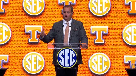 Tennessee Head Coach Josh Heupel At 2022 Sec Football Media Days Win