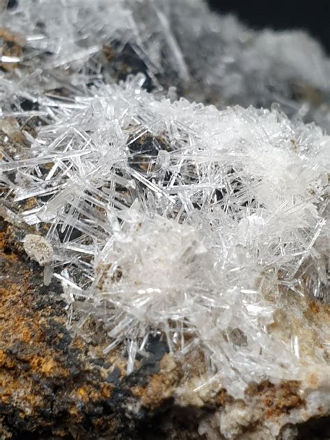 Rare Find Acicular Gypsum Var Selenite On Matrix From San Timoteo Mine