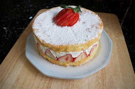 Strawberries And Cream Chiffon Cake