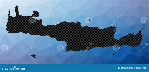 Crete Digital Map Vector Illustration Cartoondealer