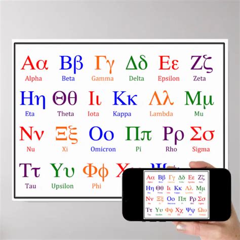 Griechisches Alphabet Poster farbenfrohe Groß u Poster Zazzle de