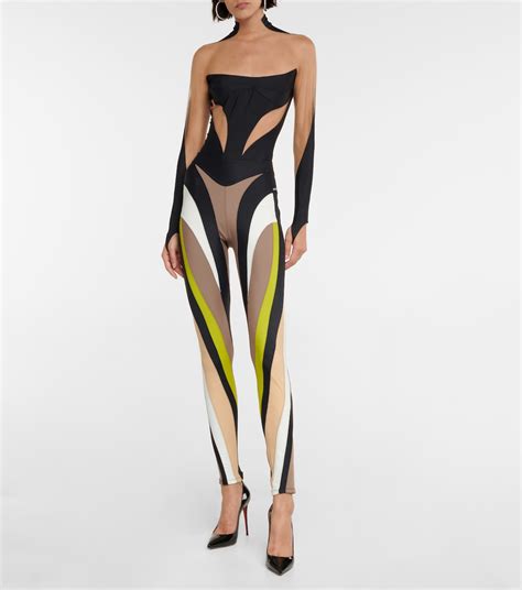 High Rise Spiral Leggings In Multicoloured Mugler Mytheresa