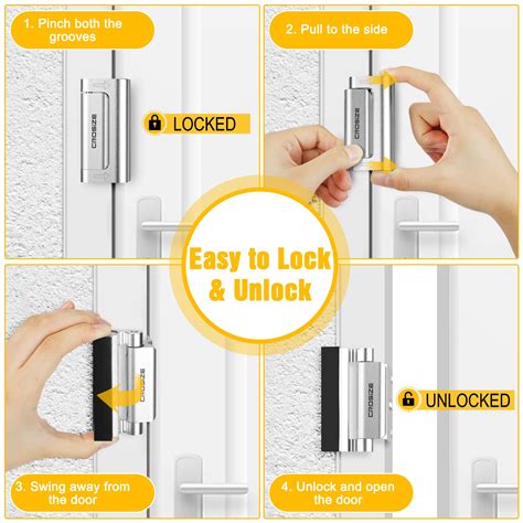 Snapklik.com : Home Security Door Locks 2 Pack, Metal Door
