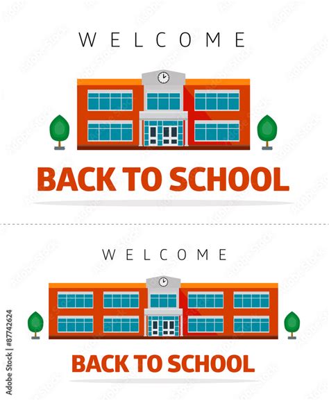 School building with slogan Stock Vector | Adobe Stock