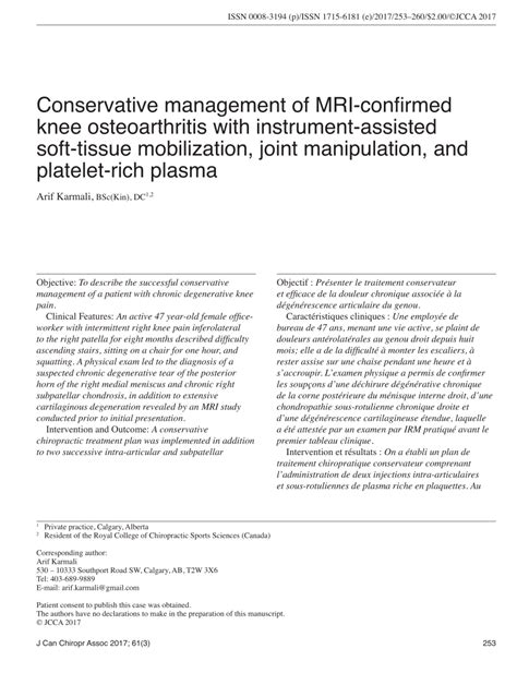 PDF Conservative Management Of MRI Confirmed Knee Osteoarthritis With