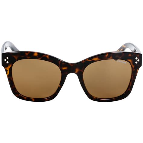 Polaroid Cat Eye Havana Frame Brown Lens Ladies Sunglasses