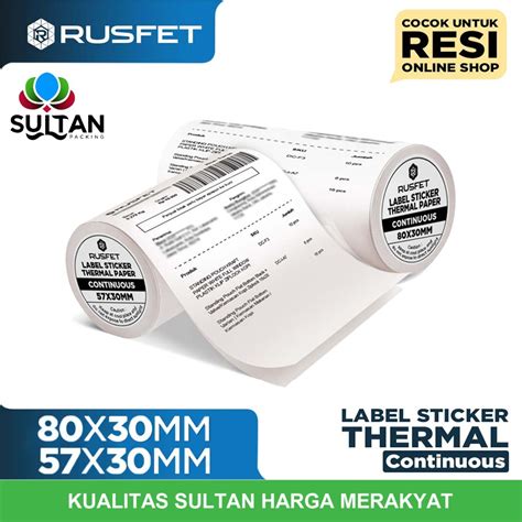 Jual Label Sticker Thermal Core Continuous Barcode Resi Online Shop