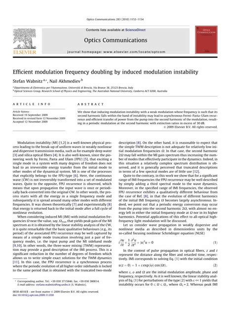 PDF Efficient Modulation Frequency Doubling By Induced Modulation