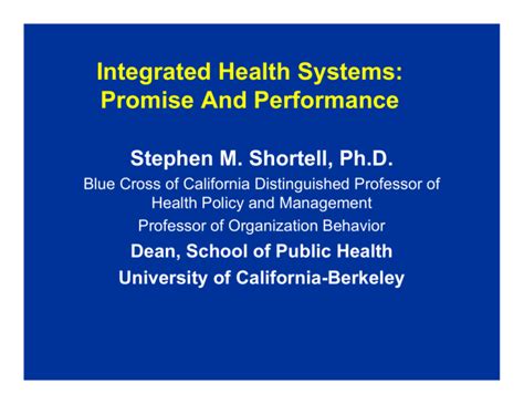 Integrated Health Systems