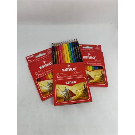 Jual Pensil 12 Warna Pendek Kenko Mini Color Pencil Cp 12h Half Paper