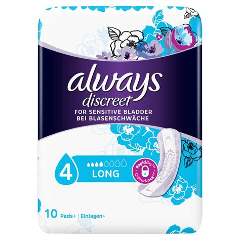 Always Discreet Incontinence Pads Long 10 Chemist 4 U