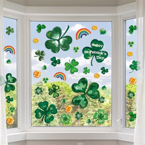 Amazon St Patricks Day Window Clings Decorations Extra Large