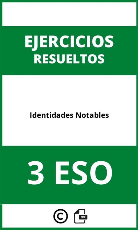 Ejercicios De Identidades Notables 3 ESO PDF 2024