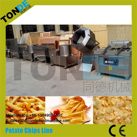 Commercial Semi Automatic Fried Potato Chips Crisps Production Machine