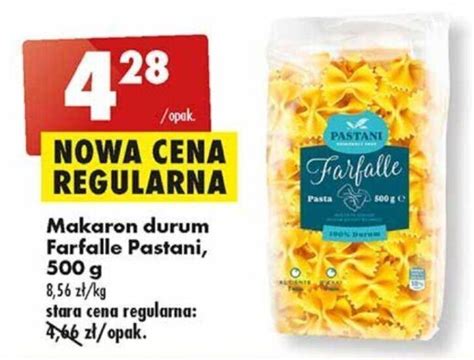 Promocja Makaron Durum Farfalle Pastani G W Biedronka