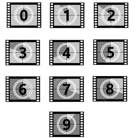 Set A Classic Film Countdown Frame At The Number One Old Strip Down