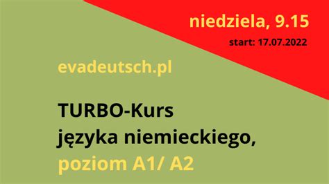 Turbo Kurs J Zyka Niemieckiego Poziom A A Niedziela Eva Deutsch