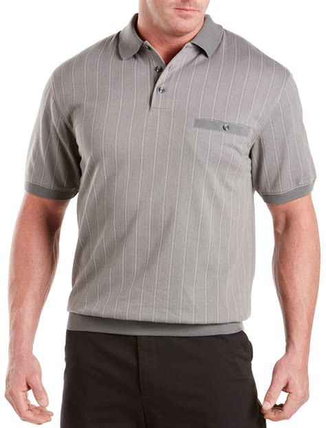 Harbor Bay Men's Big and Tall Stripe Banded-Bottom Shirt