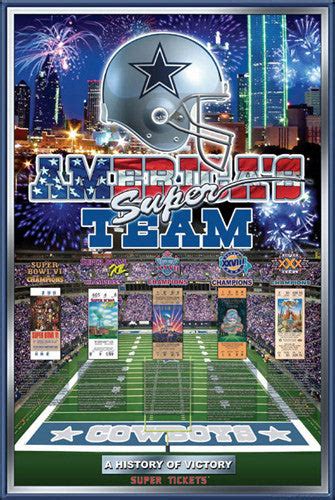 Dallas Cowboys "History of Victory" 5-Time Super Bowl Champs Poster ...