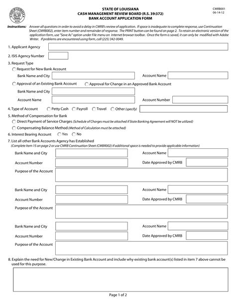 Sample Fillable Checking Account Application Form Printable Forms Free Online