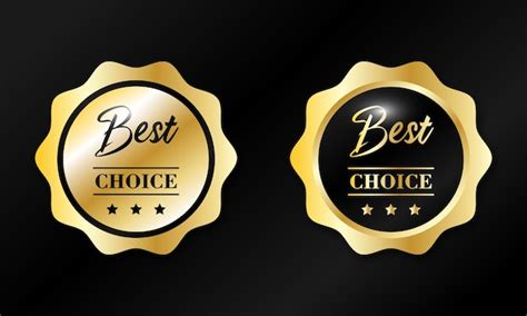 Premium Vector Best Choice Shiny Golden Badges With Three Stars