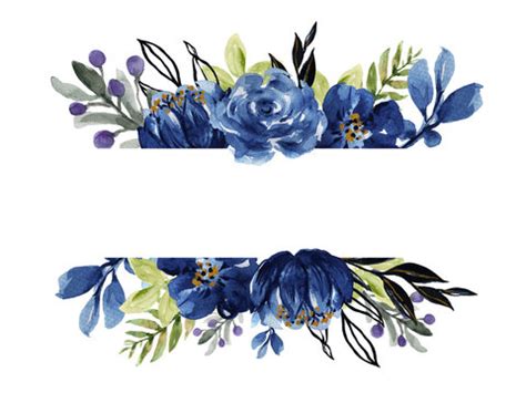 Blue Flowers Borders