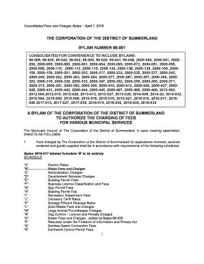 Fillable Online The Corporation Of The District Of Summerland Bylaw