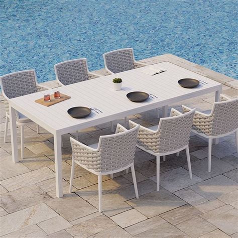 Siano Dining Chair Outdoor White Light Grey Cushion Archipro Au