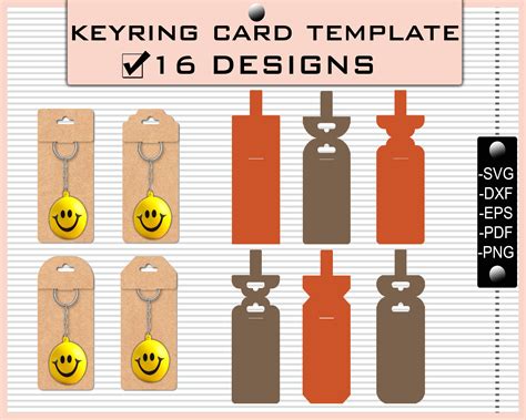 Keychain Display Card Svg Keyring Card Dxf Files For Etsy