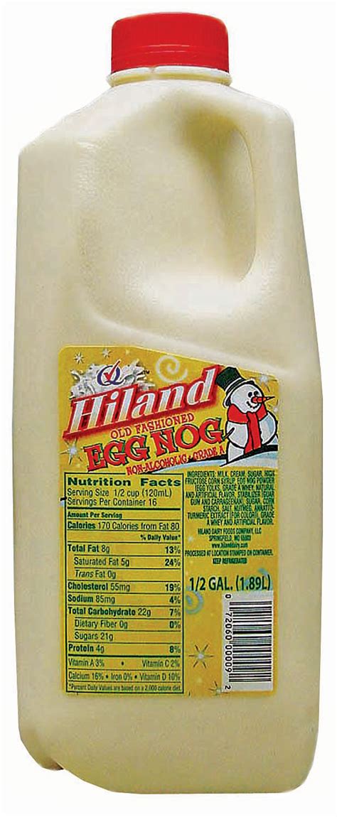 Half Gallon Old Fashioned Egg Nog Hiland Dairy