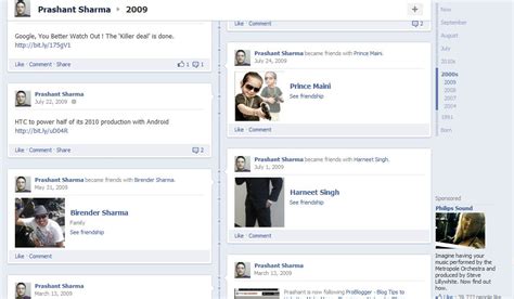 facebook timeline feature