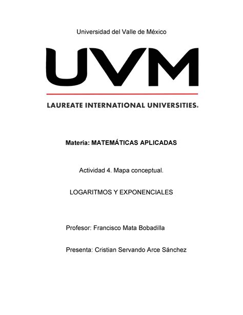 Actividad Ejercicios Uvm Campus Norte Lloommooaarrccppssdd