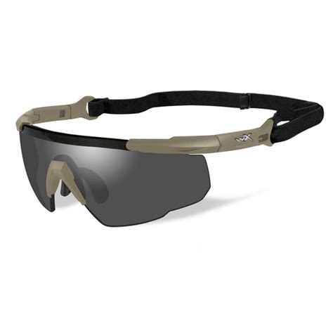 Wiley X Saber Advanced Tan Smokeclearrust Ballistic Sunglasses Eyewear