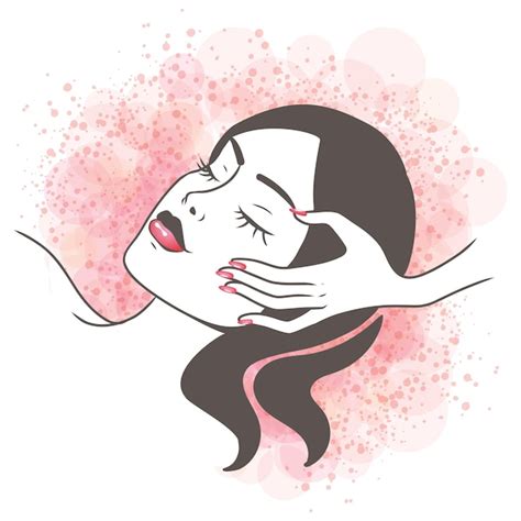 Premium Vector Woman Having A Face Massage Illustration