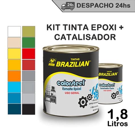 Kit Tinta Epoxi 1 8L Para Azulejos Madeira Metal Piscinas Piso Parede