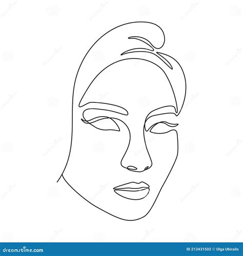 Woman Face In Single Line Art Style Vector Continuous One Line