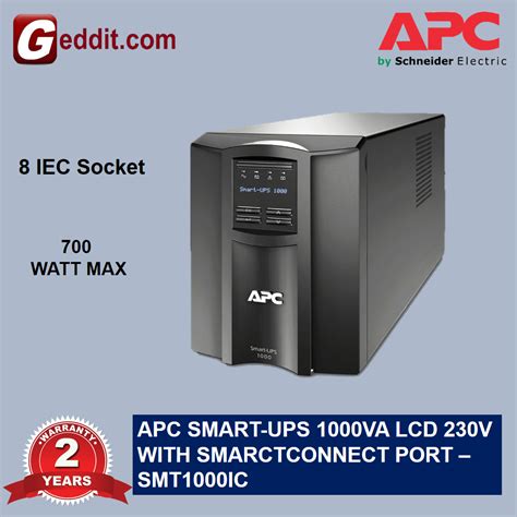 Apc Smart Ups 1000va Lcd 230v With Smartconnect Smt1000ic Lazada