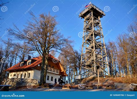 Wooden Tower On A Mountain Planina Near Vrhnika Slovenia Editorial