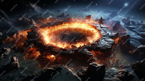 Premium AI Image | Meteor impact space astronomy photo realistic