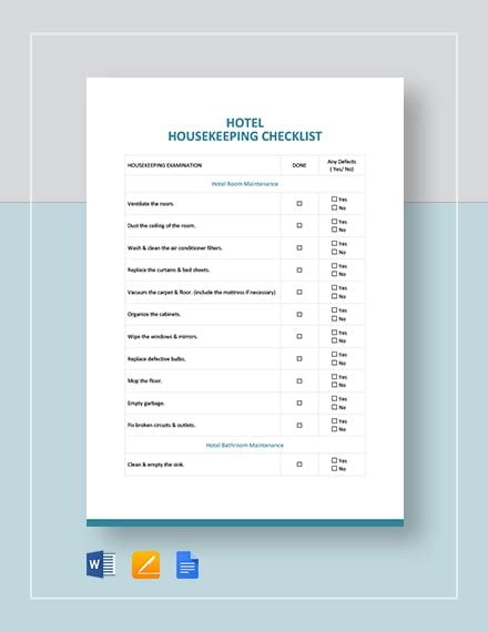 Hotel Housekeeping Forms