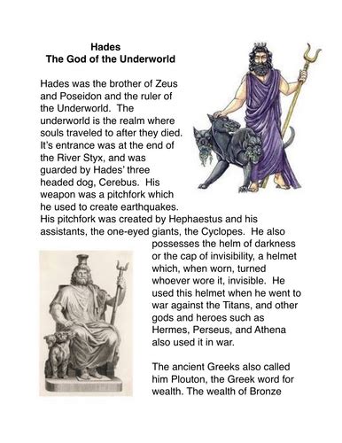 Greek Mythology and Legends: Hades | Teaching Resources